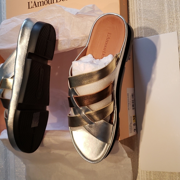 L'Amour Des Pieds New VERYL Orthotic Comfort Mule Sandal Leather Women's NIB - Picture 9 of 15